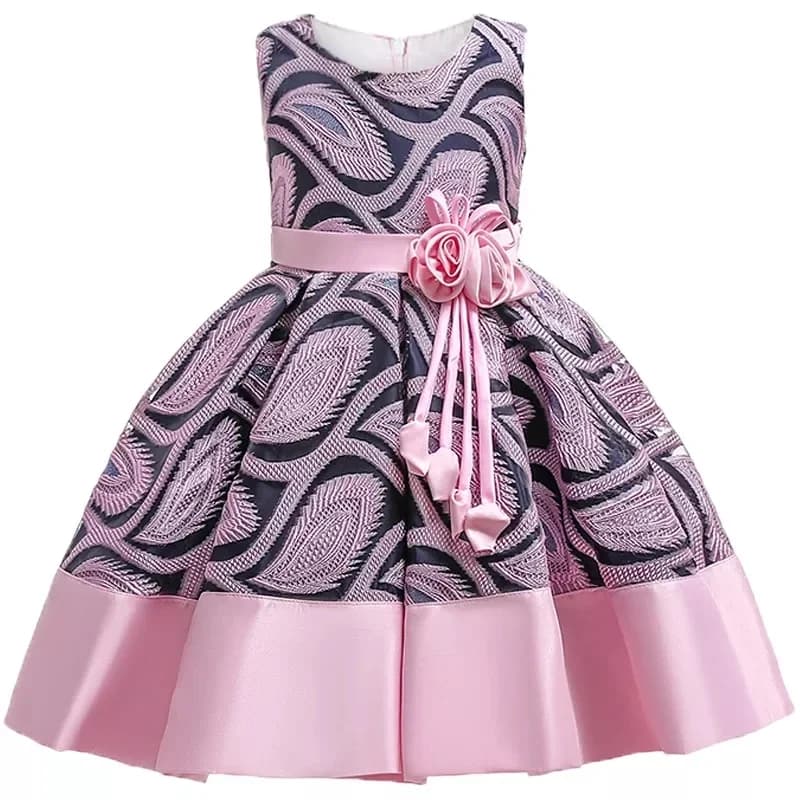 Robe à rayures à fleurs pour petites filles, robes de fête de mariage à fleurs, robe de princesse de noël pour enfants, vêtements pour filles