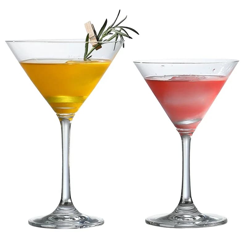 Ensemble de verres à martini en forme de V transparents classiques, verres à vin cocktail à tige droite, cadeau pour fiançailles, fête, réunions de travail