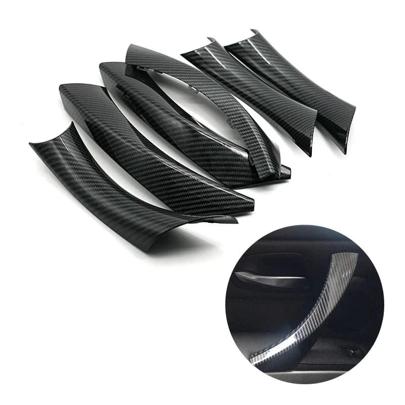 Pour BMW série 3 E90 E91 316 318 320 325 328i 2004 2005-2012 6 pièces poignée de porte intérieure de voiture couvercle de traction Style carbone décoratif