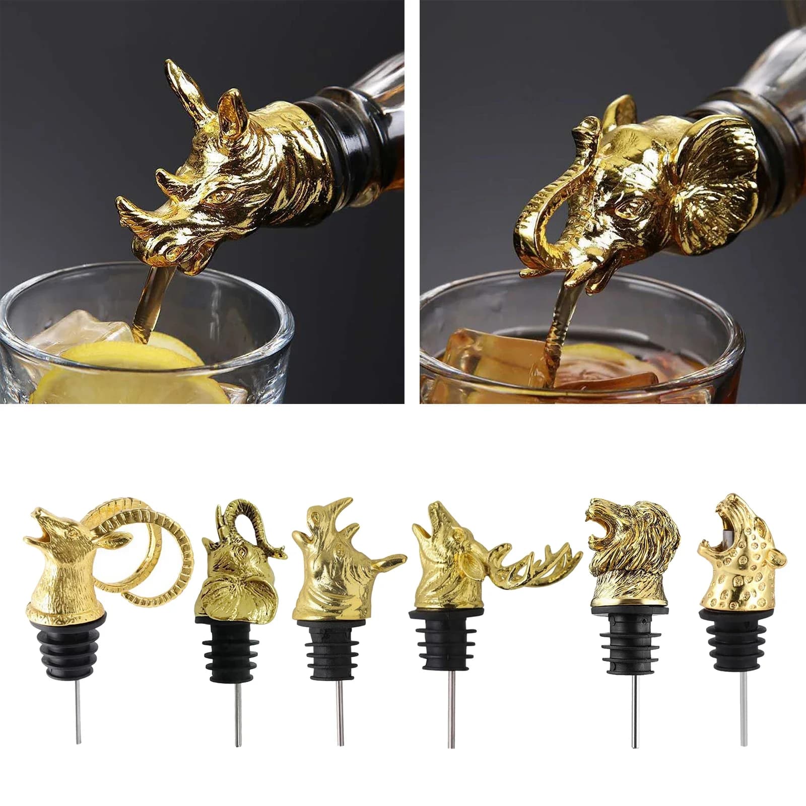 Aérateur de vin en alliage et silicone, bec verseur, décanteurs à vin, bouchons à vin éléphant, carafe française ou carafe HI