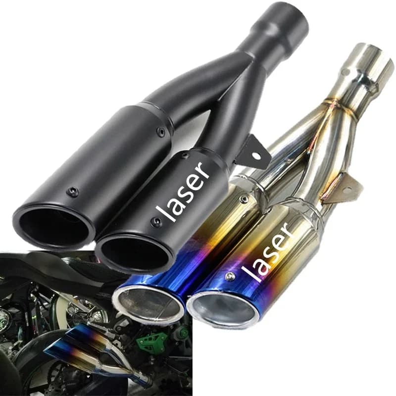 Silencieux à Double Trou pour Moto Kawasaki Ninja 300, Tuyau de 51mm, ER6N, Aprilia, RSV4, AK236, R1, R3, R25, Scooter