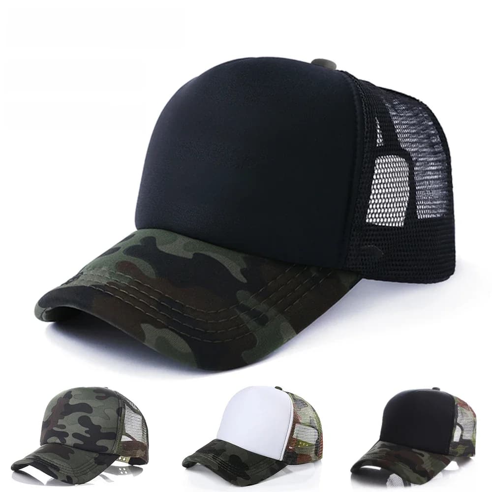 Casquette de baseball en polyester avec logo personnalisé pour adultes et enfants, chapeau de camionneur personnalisé, casquette en maille vierge, imprimé gratuit, 46 couleurs, été