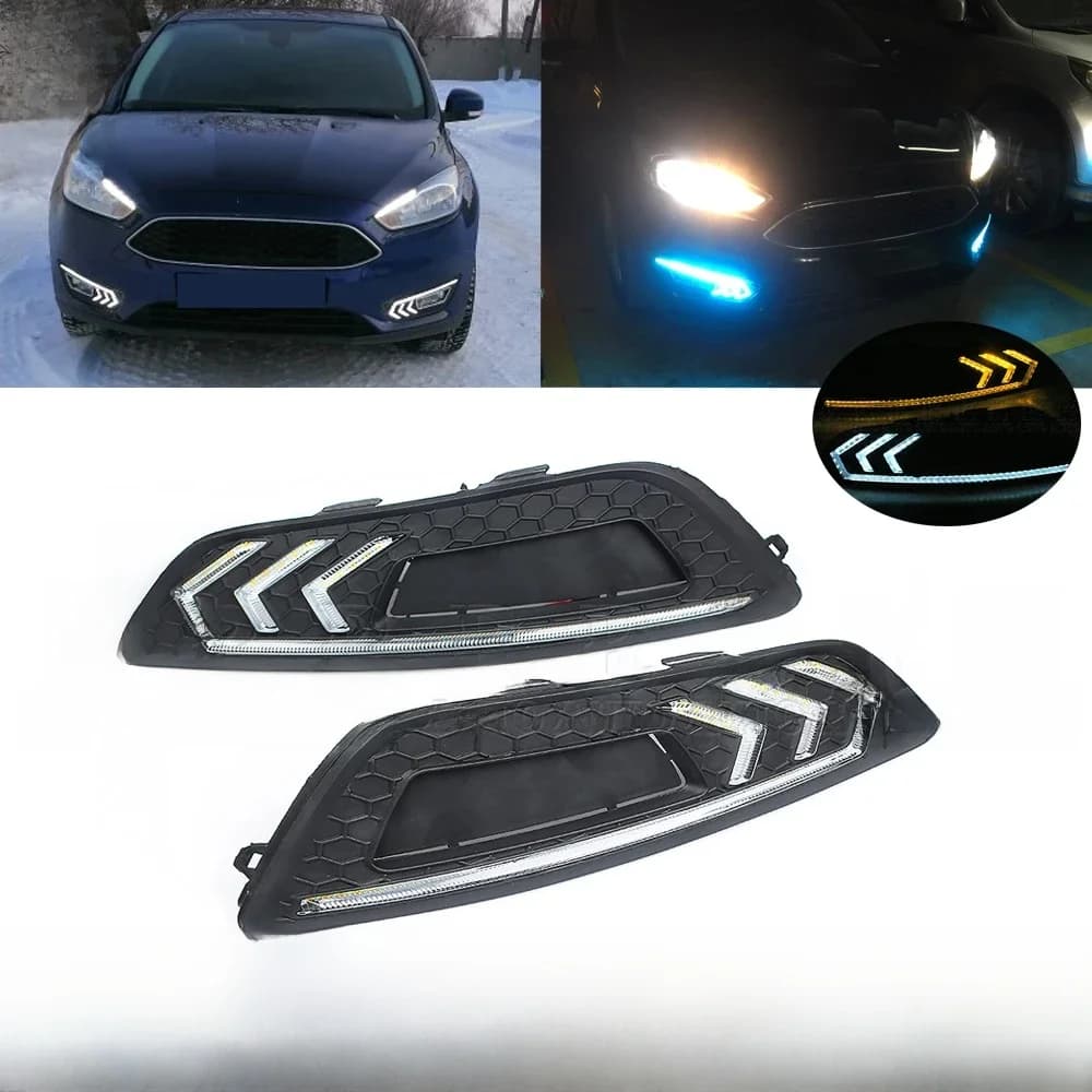 R-auto – feu de jour LED DRL, 1 paire, pour Ford Focus 3 mk3 2015 2016 2017 2018