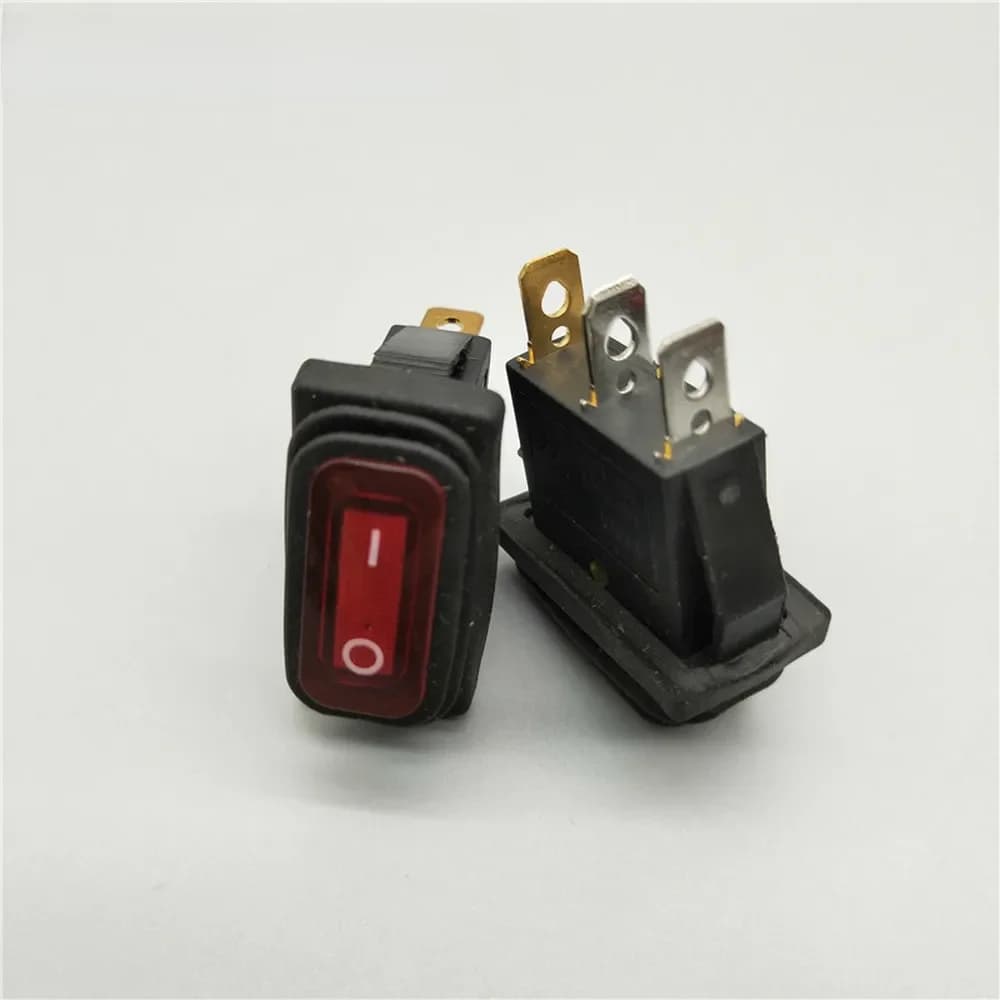 Joli à bascule long rectangulaire étanche IP67, KCD3, 3 broches, 12V, 220V, lumière LED, marche, arrêt, tableau de bord automobile, type de navire, 1PC