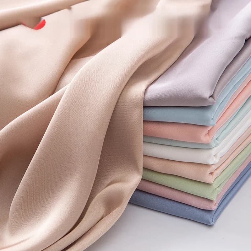 Tissu en mousseline de soie et Satin élastique, 100cm x 150cm au mètre, pour chemise de pyjama, robe, couture, brocart en Polyester, Imitation soie, noir et blanc