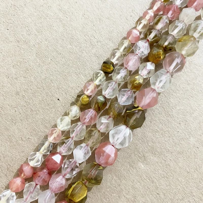 Perles rondes en pierre naturelle, grosses coupes à facettes, Quartz cerise volcanique, en vrac, taille au choix 6 8 10mm, 15 pouces