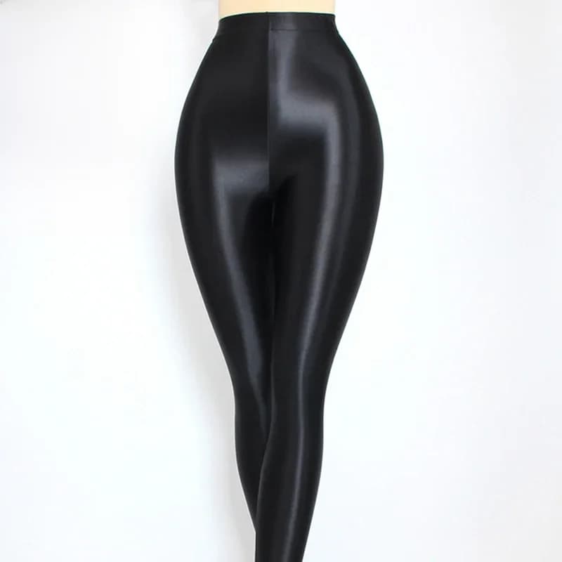 2021 Sexy Satin brillant taille haute Sport femmes Fitness brillant pantalons de Yoga collants Leggings haute élastique