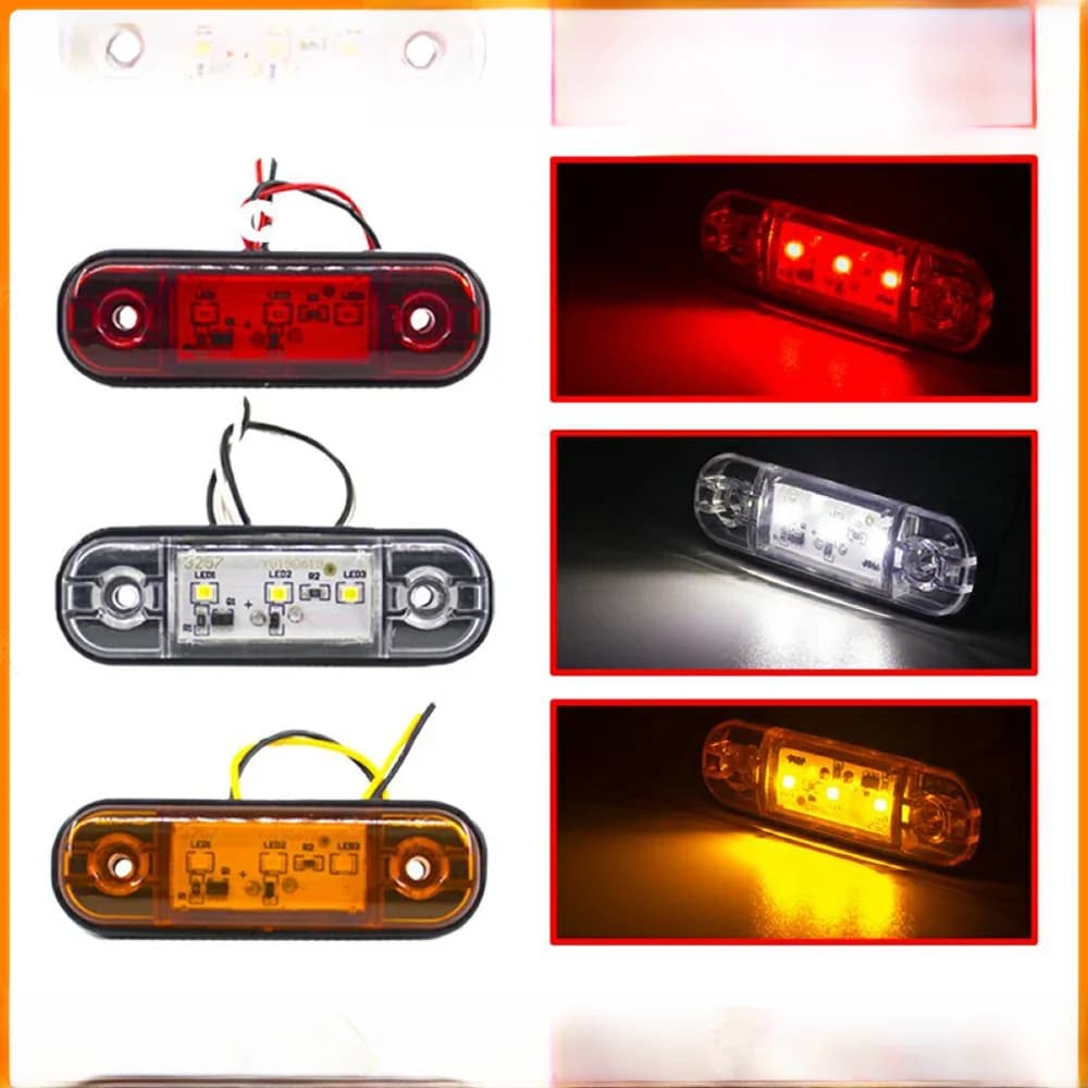 2/4/6/8/10x 3 LED marqueur latéral externe avertissement feu arrière lampe Signal de dégagement indicateur de frein remorque camion camion 12V 24V