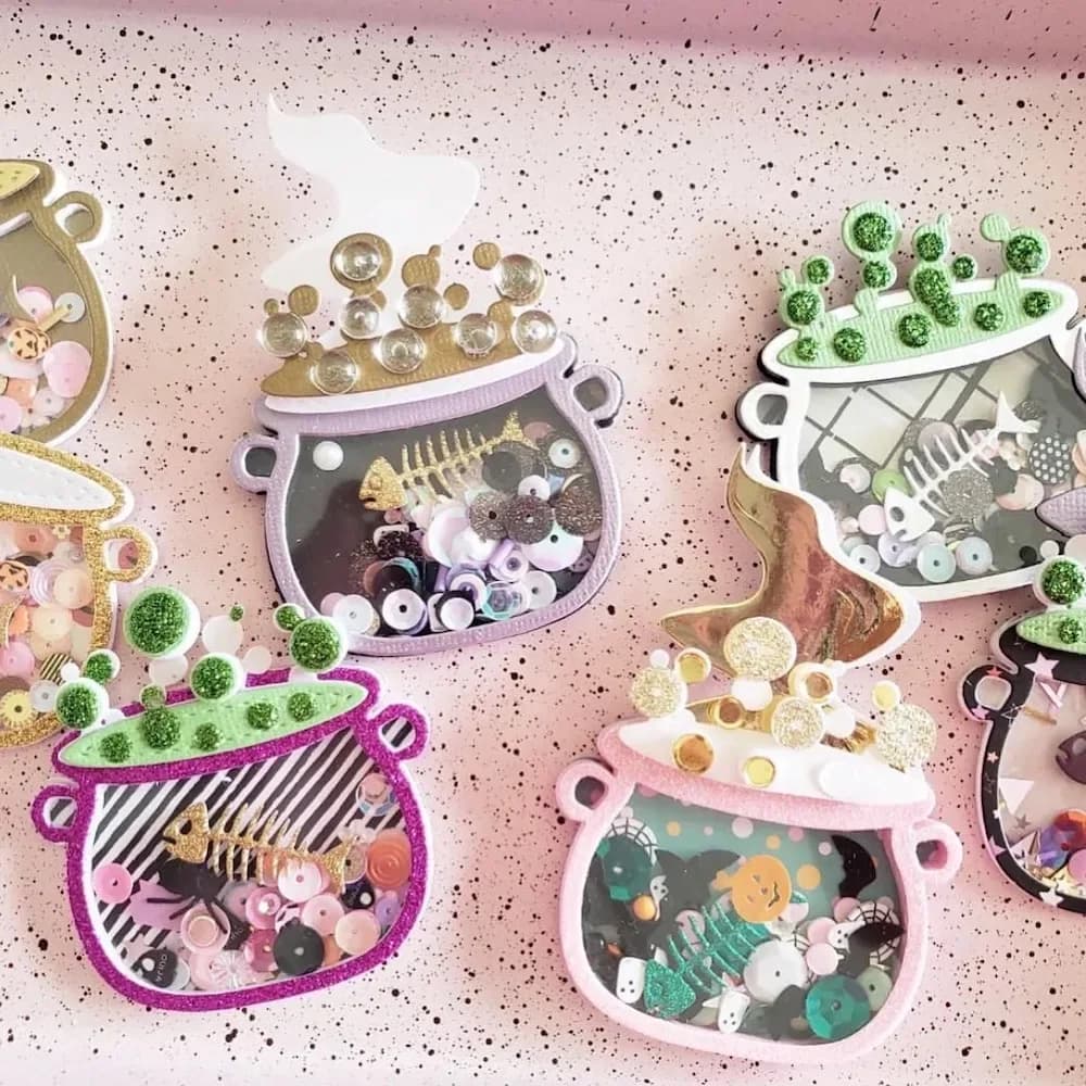 KSCRAFT-Matrices de Découpe en Métal, Pochoirs pour Bricolage, Scrapbooking, Gaufrage Décoratif, Cartes en Papier, Halloween, Chaudron Shaker