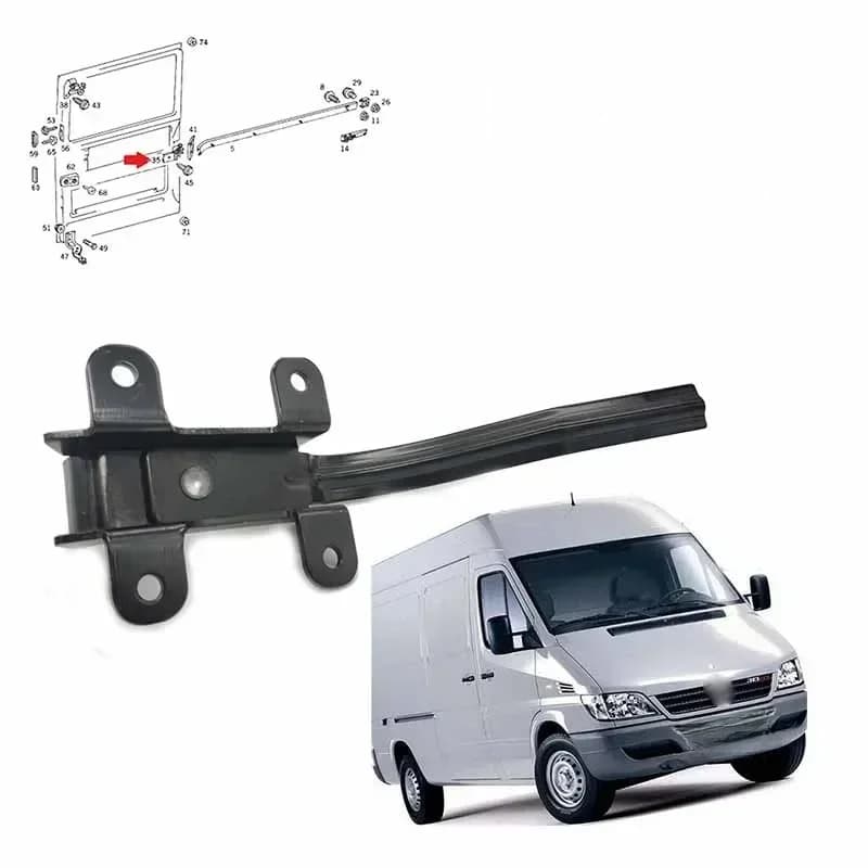 Serrure de porte arrêt de porte, support de charnière de arrêt de porte arrière gauche/droite pour Mercedes Sprinter VW LT II (1995 – 2006) 9017600228