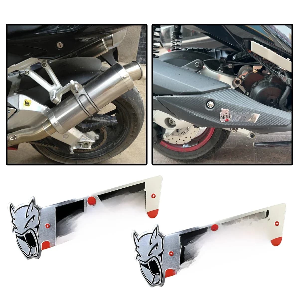 Autocollants pour tuyaux d'échappement de moto en aluminium, 2 pièces/lot, accessoires pour Mivv pour YAMAHA Kawasaki Suzuki Honda