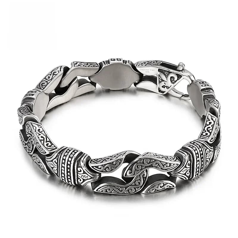 Kalen – Bracelet Totem pour hommes, Style rétro, 14mm, en acier inoxydable 316L, bijoux, accessoires de fête