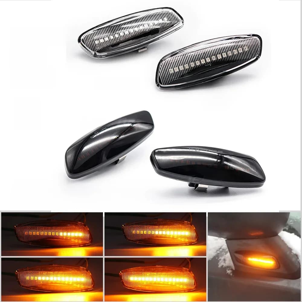 2 clignotants dynamiques LED pour voiture, feu de position latéral ambre pour citroën C4 Picasso C3 C5 DS4 Peugeot 308 207 3008 5008