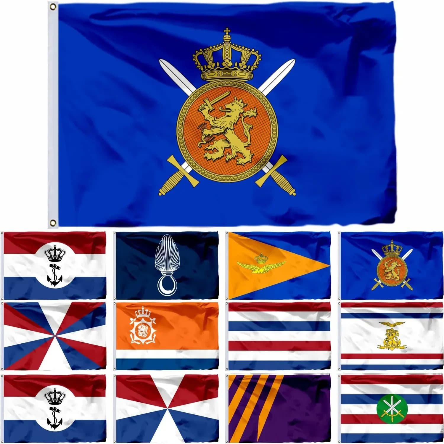 Drapeau de la Garde côtière néerlandaise Onderscheidingsvlag Minister Van Defensie NL Drapeau militaire de la marine royale