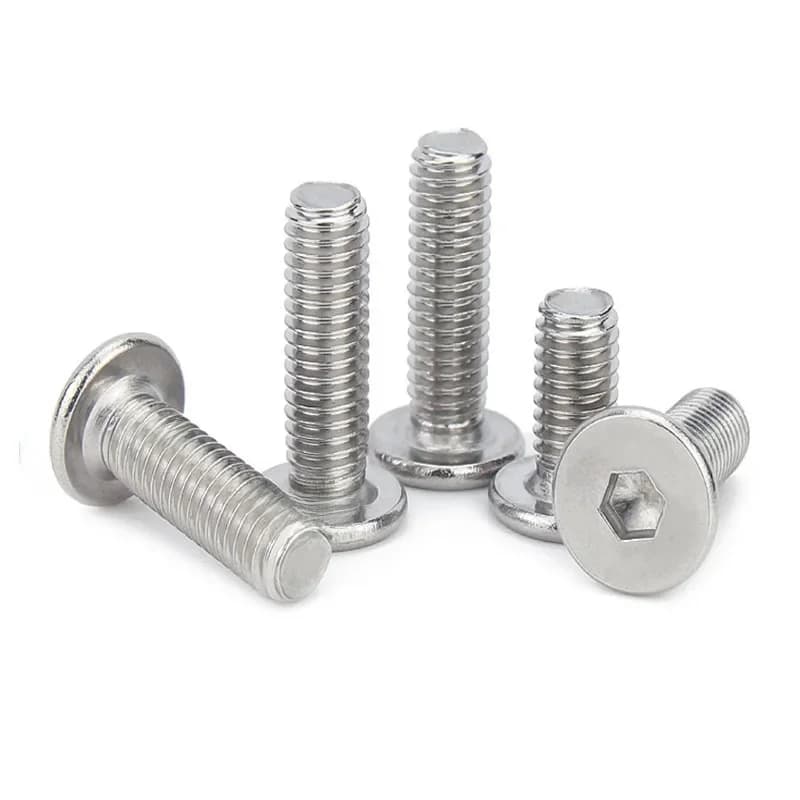 Boulon à vis hexagonale en acier inoxydable, tête de plaquette super plate ultra fine, capuchon Allen, douille hexagonale, CM, M1.6, M2, M2.5, M3 à M12, 304, 1 pièce, 50 pièces