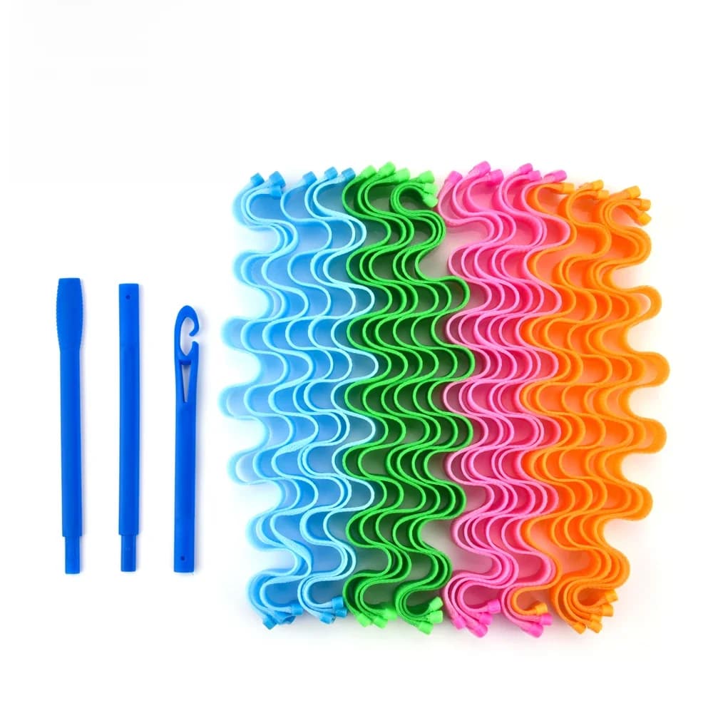 Bigoudis doux inoffensifs sans chaleur bricolage vague magique boucles rouleaux accessoires pour cheveux Curling Perm Bar sans chaleur pour outils de cheveux