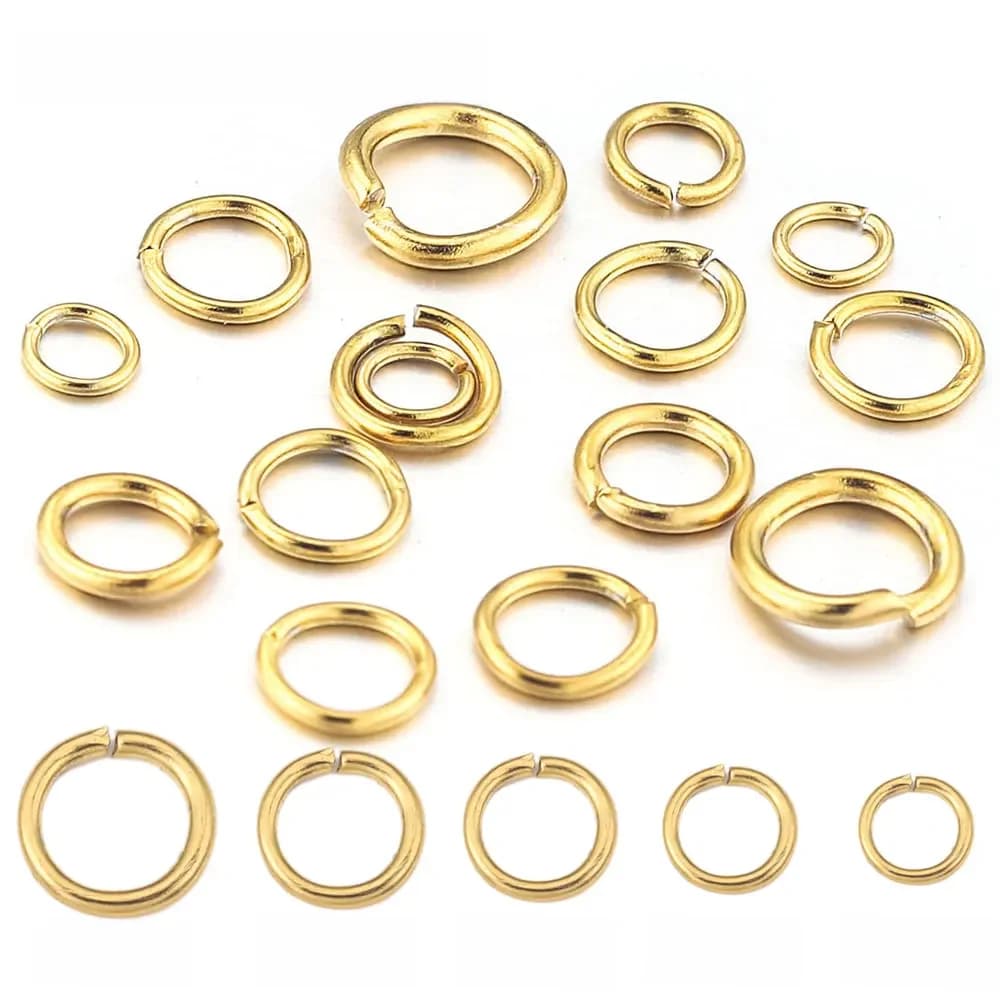 Anneaux de saut en acier inoxydable doré, Lot de 100 pièces, connecteurs d'anneau fendu ouvert pour bricolage, fournitures de fabrication de bijoux, articles en gros, 4 6 8 10mm