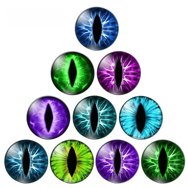 Cabochons en verre avec yeux ronds, dragon breton, chat, animaux, poupées, bijoux à bricoler soi-même, accessoire, mélange, pupille, camée, neuf, paires, 8mm-30mm