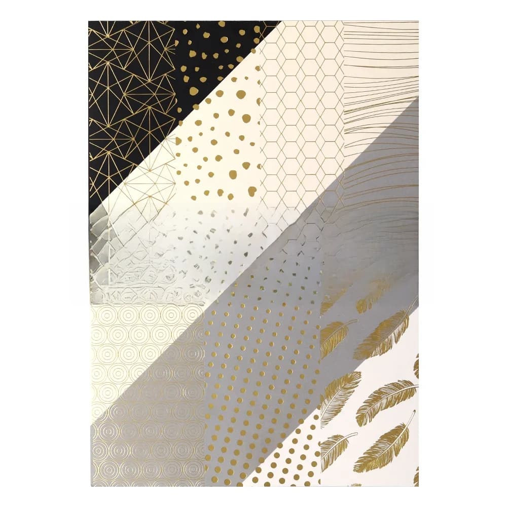 Feuilles de papier doré pour scrapbooking Creative Path, feuilles décoratives A4, feuilles dorées pour loisirs créatifs, bloc de papier pour journalisation et création de cartes