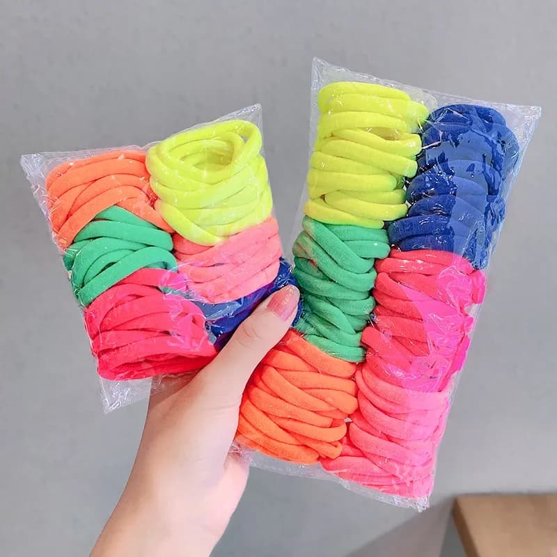 Chouchou pour cheveux pour femmes, élastique, sans couture, ULà maillons, doux, coloré, élastique, coiffure, 25 pièces, 50 pièces, 100 pièces, 4.5 cm, 1 cm, 4/2 cm