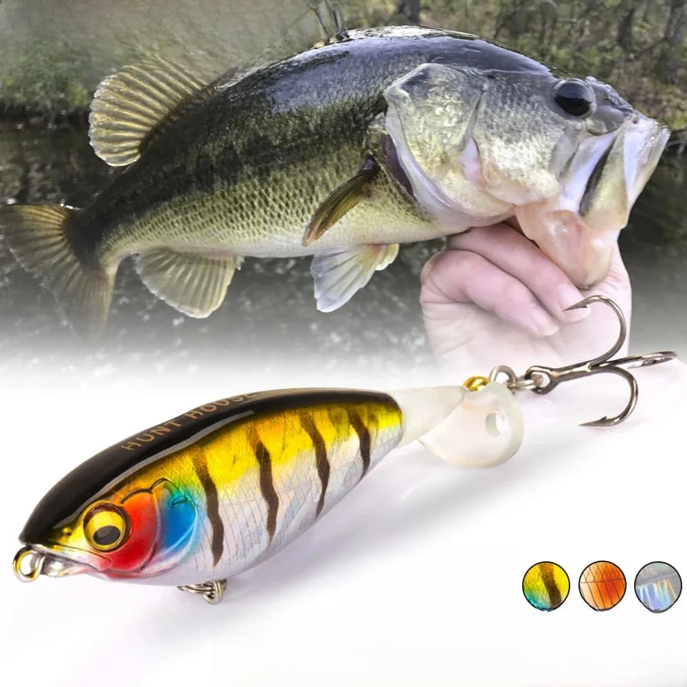 Leurre dur rotatif Hunthouse Fishing Karashi Pencil 65mm/5.7g 80mm/10.8g flottant pour la pêche au bar (Whopper Popper Wobblers)