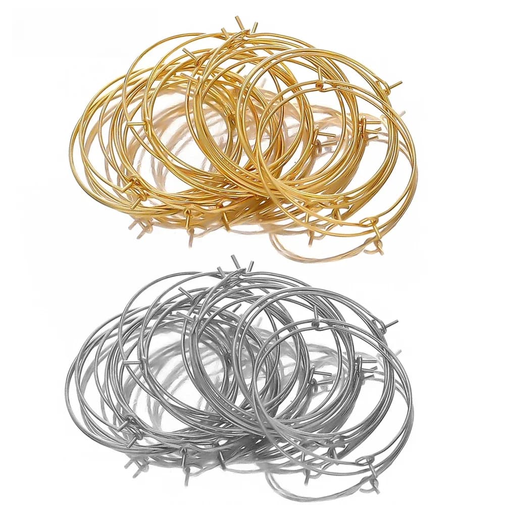 20 pièces en acier inoxydable 20mm 30mm couleur or grand cercle fil cerceau boucles d'oreilles bricolage balancent goutte boucle d'oreille fabrication de bijoux accessoires