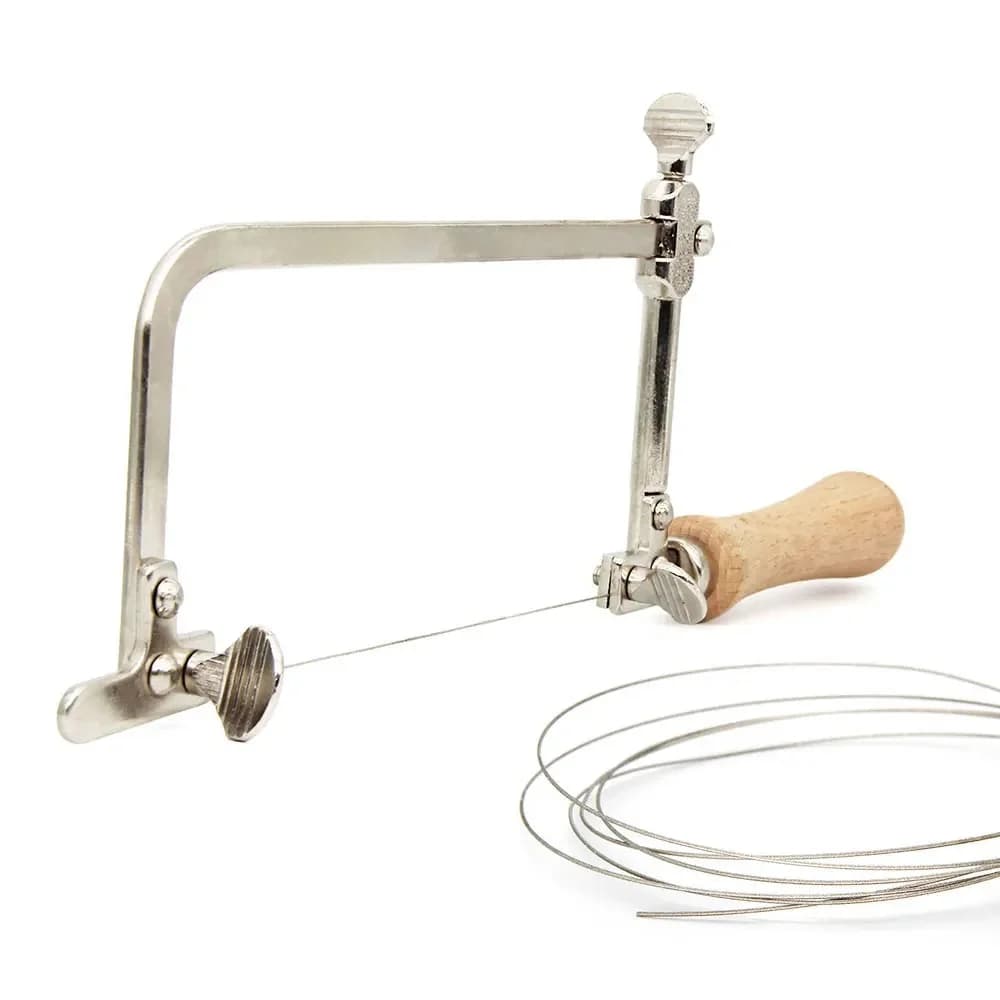 Scie à outil multifonctionnel super fine avec cadre en acier et fil de diamant de 1m, outil à main sec et humide pour la coupe du métal, du Jade et de la pierre à bois