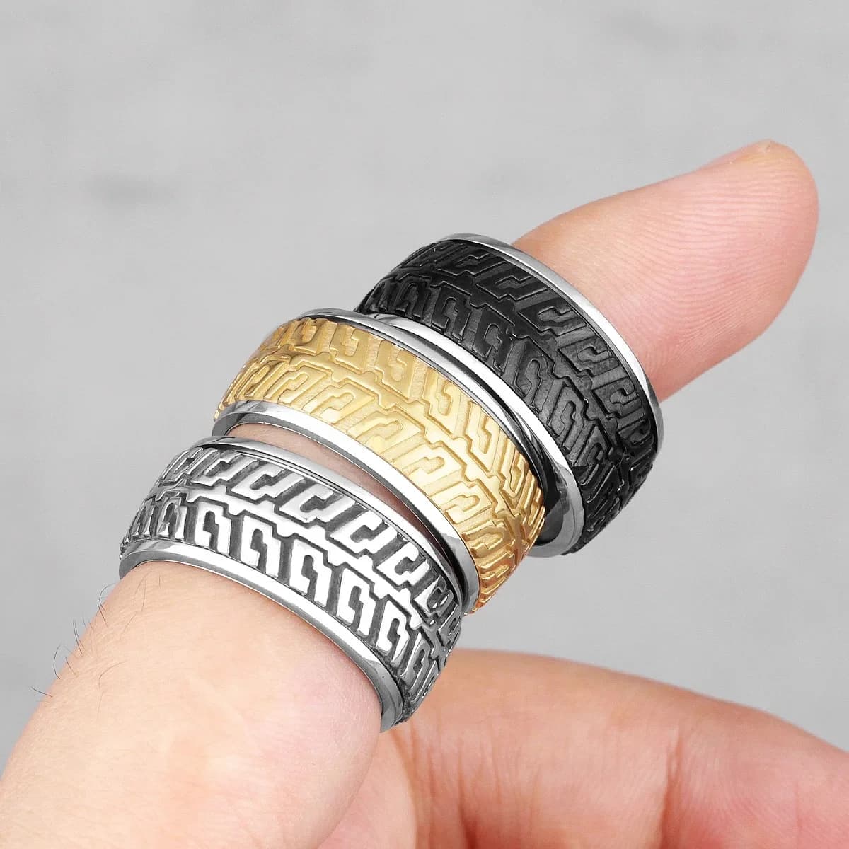 Bagues pour hommes en acier inoxydable, pneu rotatif, tendance, Simple, Hip Hop, Cool pour homme, petit ami, motard, bijoux, cadeau créatif, vente en gros