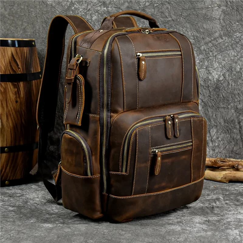 Sac à dos en cuir de luxe rétro pour hommes Newsbirds, sac de voyage tendance, sac à dos scolaire pour hommes
