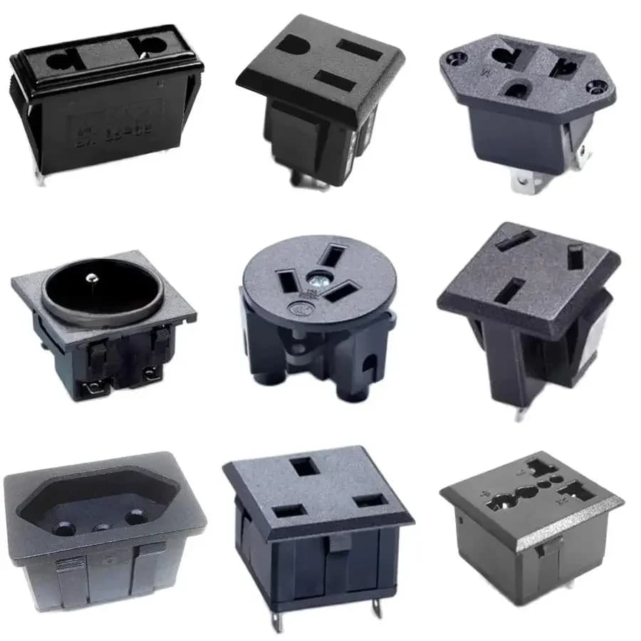 Prise électrique universelle AC en cuivre noir 10/16A 250V pour les États-Unis, le Japon, l'Australie, le Royaume-Uni, l'UE, l'Allemagne, la France, le Brésil