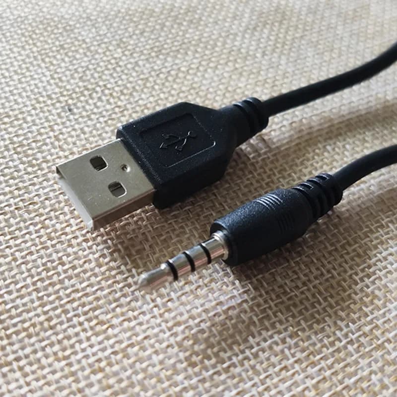 USB 2.0 à 3.5MM Audio Aux prise mâle à mâle adaptateur convertisseur câble de données pour Mini haut-parleur 1M