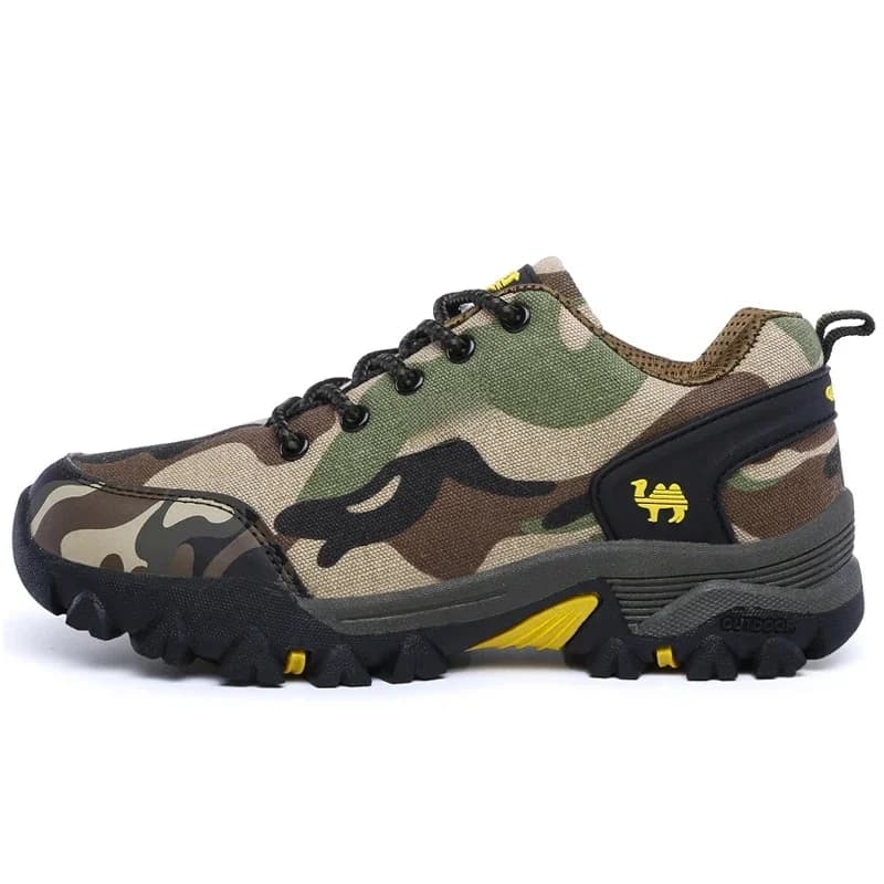 Chaussures de Camouflage en plein air pour hommes et femmes, chaussures de course plates et souples, de randonnée, de Trail, de couleur vert militaire, pour l'été et l'hiver