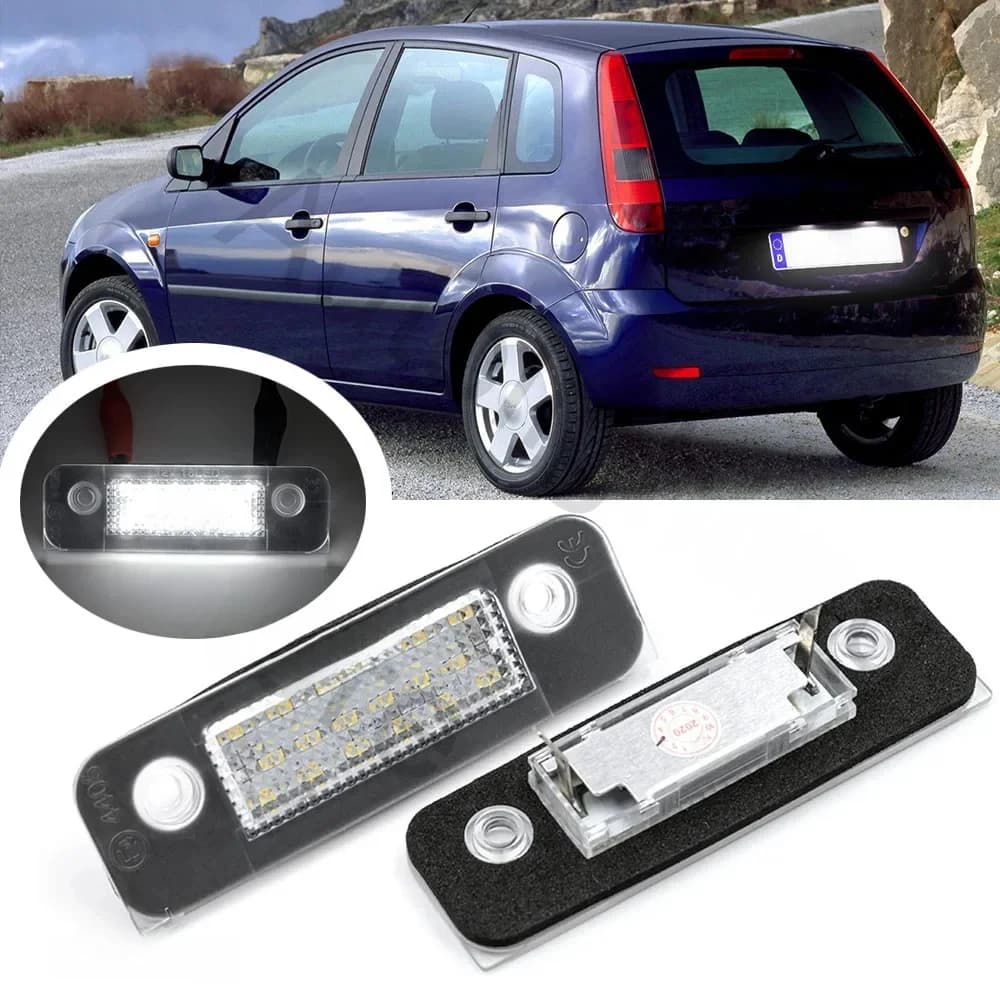 Lampe de plaque d'immatriculation LED pour Ford Fiesta MK5 2001-2010 Fusion 2002-2012 Mondeo 1996-2000, assemblage d'éclairage de plaque d'immatriculation blanc