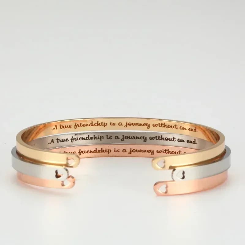 Bracelet personnalisé en acier inoxydable avec coordonnées, nom gravé, texte, trou de coeur, collier de Bar, Bracelet pour hommes et femmes, Gif