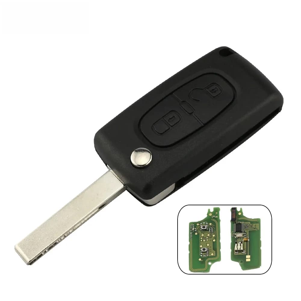 YIQfeast-Clé à distance de voiture à 2 boutons pour KIT, puce ID46, VA2, HU83Fob, PCF7941, PCF7961, CEO523, CEO536, 207, 307, 308, 407, 807, 433MHz