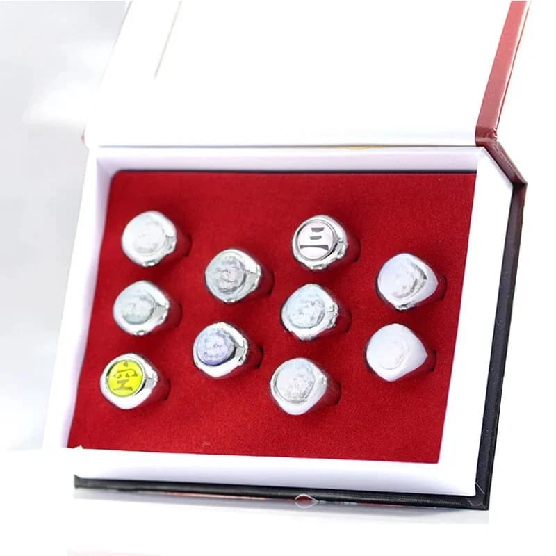 Ensemble de matiques en métal NarAASharingan, bijoux de dessin animé, cosplay, costume, table de mode Ninja, membre Akatsuki, accessoires, 10 pièces, ensemble
