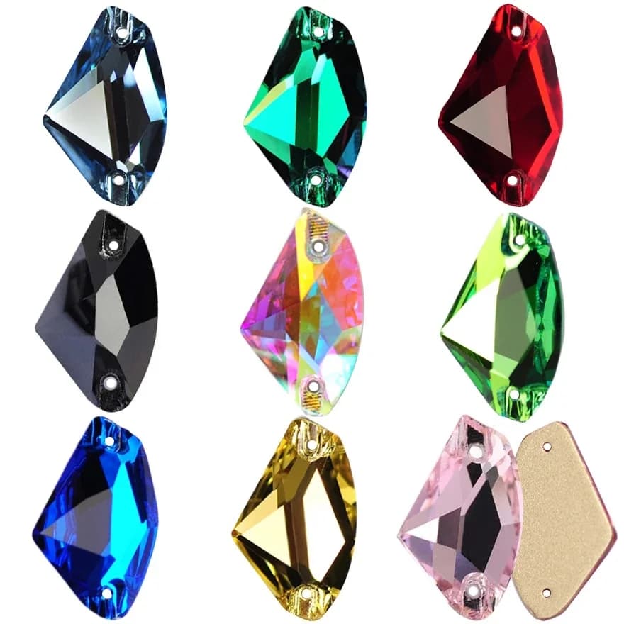 Strass en verre galactique colorés, pierres en verre à dos plat à coudre, cristaux pour la confection de vêtements et robes