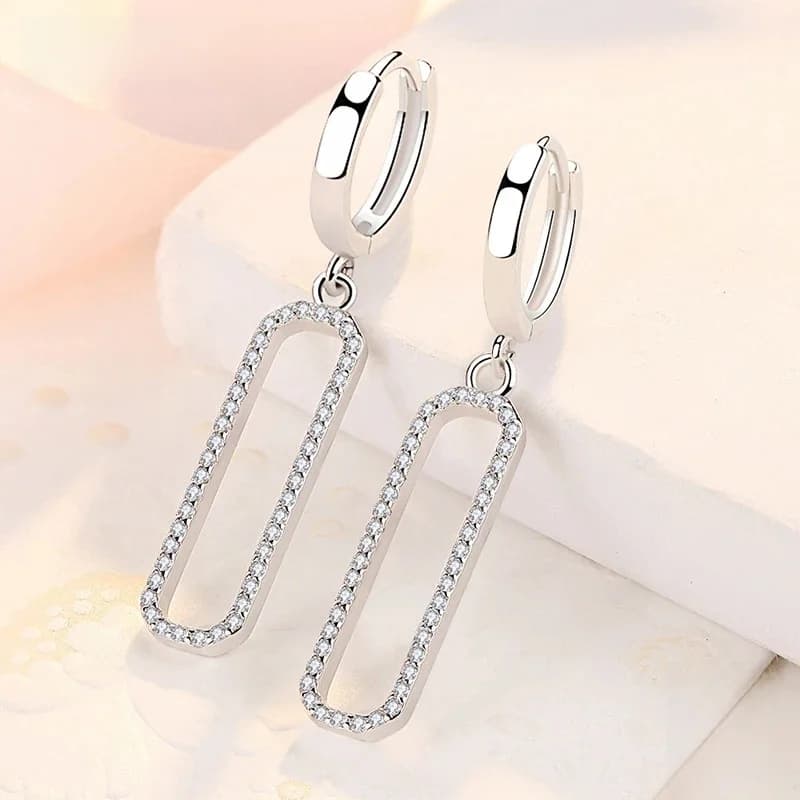 ZDADAN – boucles d'oreilles longues carrées en argent Sterling 925 pour femmes, bijoux à la mode, cadeau de mariage