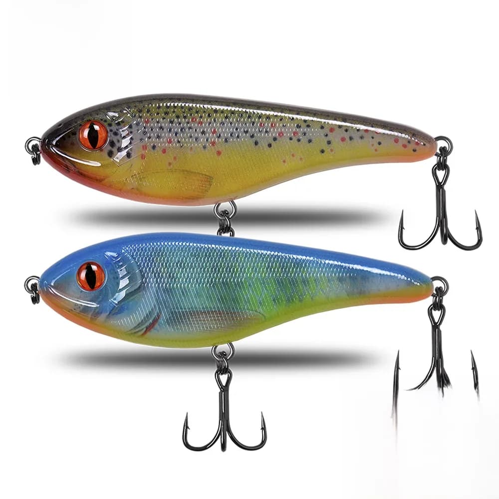 Leurre coulant à enfoncement lent, appât Élidéal pour la pêche au maskinongé ou au brochet, 150mm, 76g/170mm, 135g
