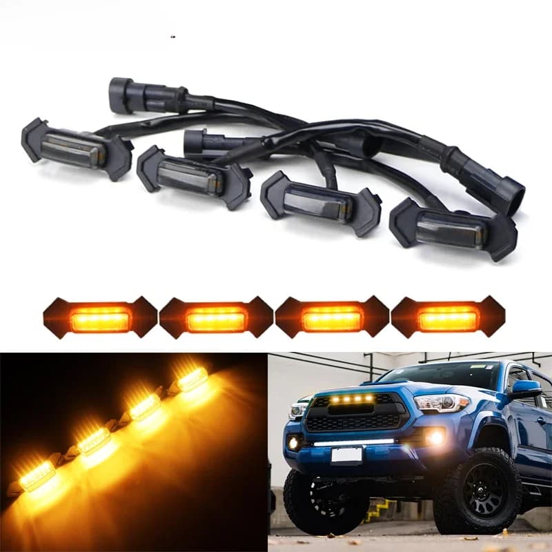 IJDM-Éclairage de calandre LED style Raptor, assemblages de montage en tissu, pour Toyota Keepoma 2016-up w/TRD Pro Grill uniquement, éclairage de calandre avant