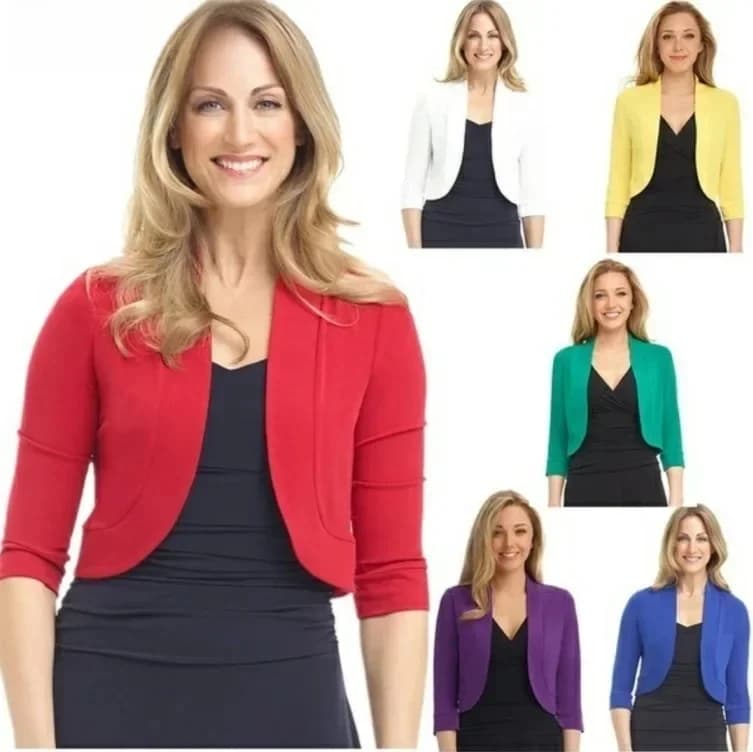 Cardigan court à manches mi-longues pour femmes, solide, mode, court, BEmbed o, grand pull féminin, mince, veste décontractée, manteau, fête