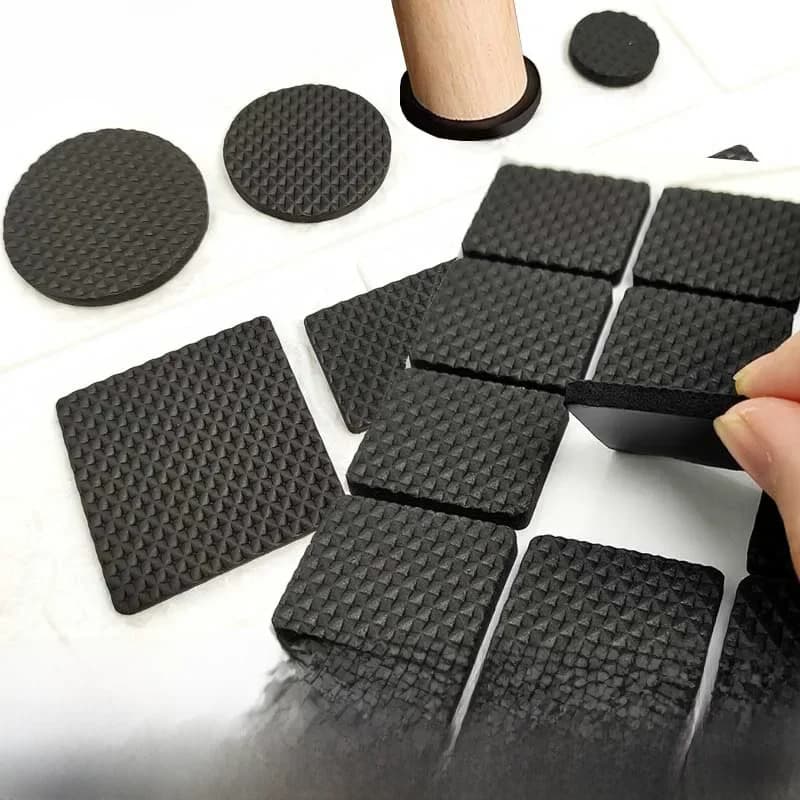 Coussinets en caoutchouc pour pieds de chaise, 1-24 pièces, tapis antidérapant, amortisseur de pare-chocs, rond, carré, auto-adhésif, matériel de protection des pieds de Table