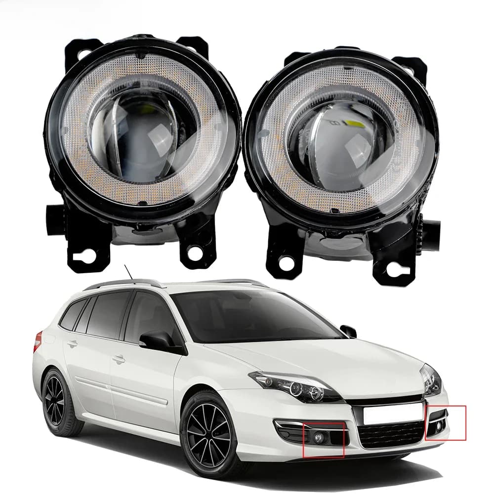 Assemblage de phares antibrouillard LED pour voiture, Angel Eye, feux diurnes, DRL, 30W, 8000LM, 12V, Renault décennie k3 III Grandtour, 2005-2015, 2 pièces