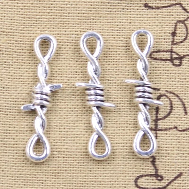 20 pièces breloques épines lien ronce connecteur 33x10mm Antique couleur argent pendentifs bricolage faisant des résultats bijoux tibétains faits à la main