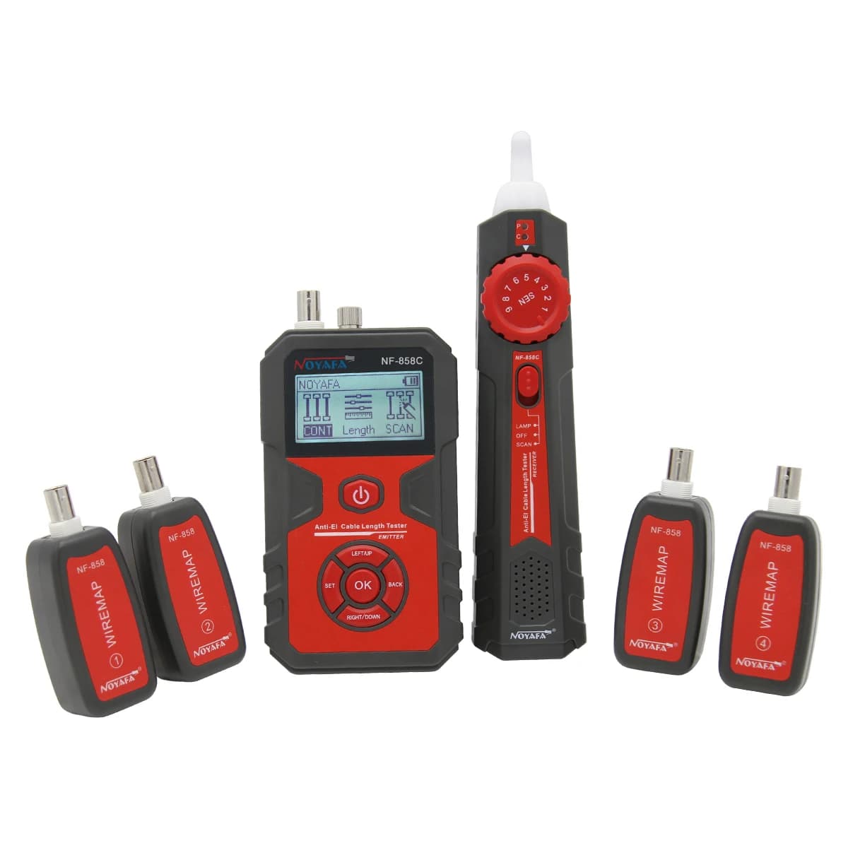NOYAFA – traceur de fil NF-858C, testeur de câble réseau, BNC mesure la longueur du câble, test de tension POE, Trace de localisation de ligne de câble