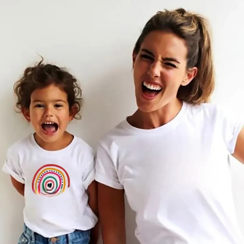 T-shirt de princesse pour mère et fille, vêtements assortis, look de famille, mode punk, mini, maman, enfants