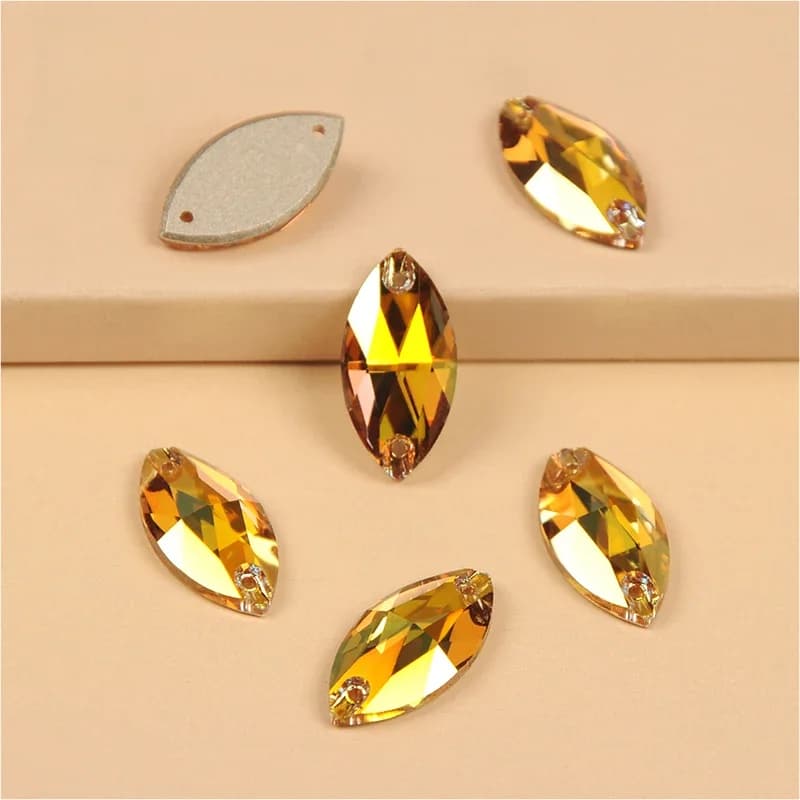 YANRUO 3223 toutes tailles soleil métallique yeux de cheval paillettes cristal Couture Strass dos plat verre Strass coudre sur pierres