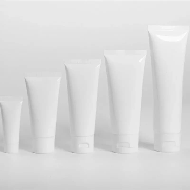 Tubes souples en plastique blanc de 10 à 100ml, 5 pièces, bouteille vide de voyage, conteneurs d'emballage rechargeables pour crème cosmétique, Lotion, shampoing