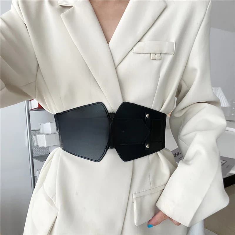 Large élastique Corset ceinture dames robe costume Stretch Cummerbunds grande taille ceintures pour femmes haute qualité grande ceinture blanc