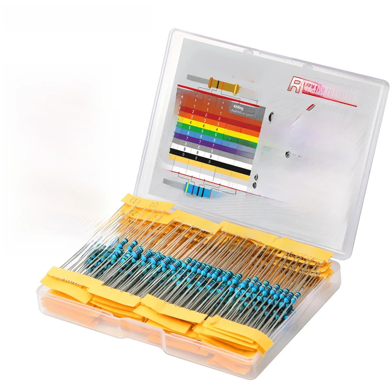 Wieshamm-Kit de résistances à film métallique, 60 valeurs, 1/4 W, 1% pièces, 1 ohm-300 M ohm, 4.7 Watt W, haute précision, kit de resserrement, 1/4